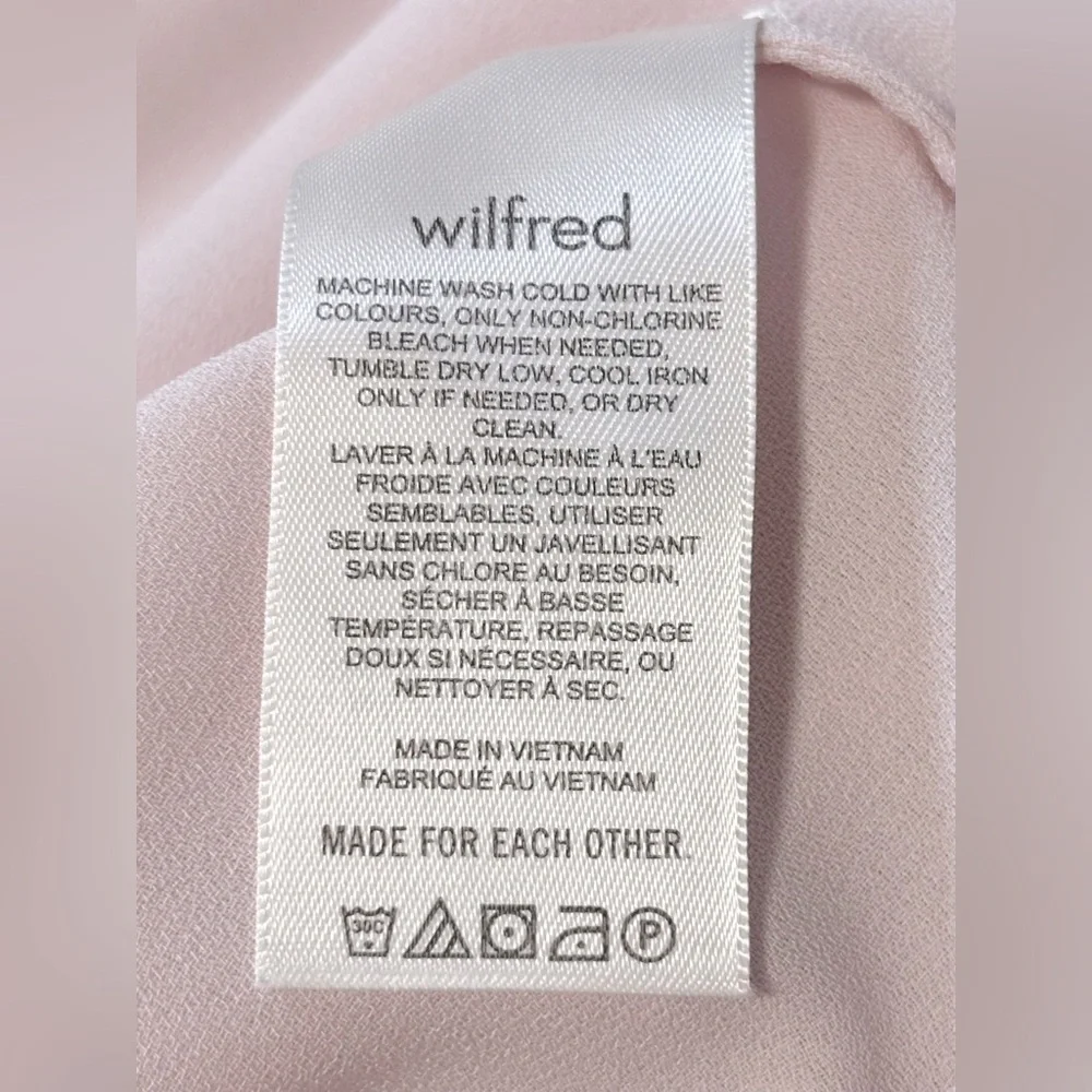 Aritzia Wilfred Sevres Sleeveless Blouse Tank Top Pink Rose Zip Back Size Large - Picture 11 of 12